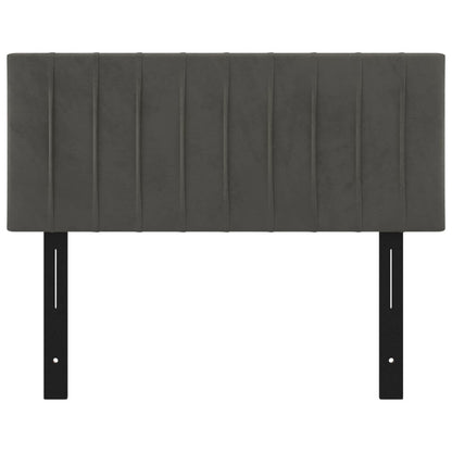 Cabeceira de cama veludo 100x5x78/88 cm cinzento-escuro