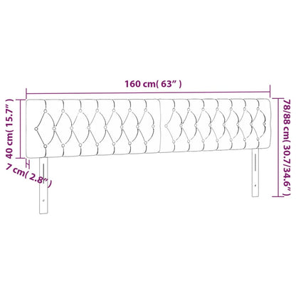 Cabeceira de cama 2 pcs tecido 80x7x78/88 cm cinzento-escuro