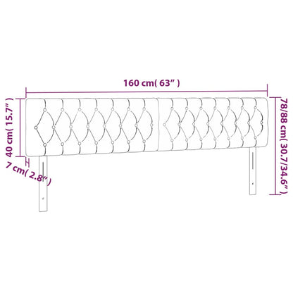 Cabeceira de cama 2 pcs veludo 80x7x78/88 cm cinzento-escuro