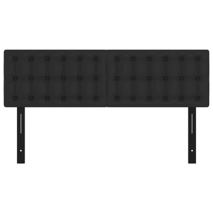 Cabeceira de cama 2 pcs couro artificial 72x5x78/88 cm preto