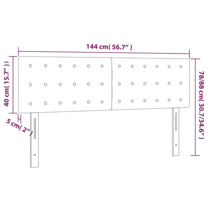 Cabeceira de cama 2 pcs veludo 72x5x78/88 cm cinzento-escuro