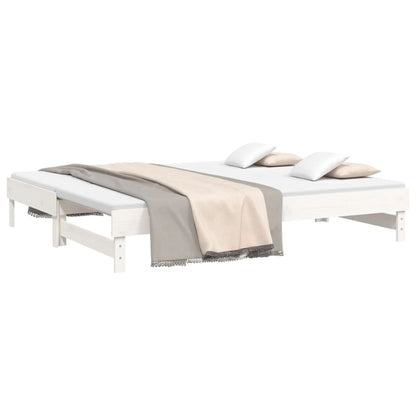 Sofá-cama de puxar 2x(90x200) cm pinho maciço branco