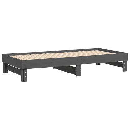 Sofá-cama de puxar 2x(90x200) cm pinho maciço cinza