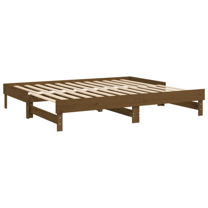 Estrutura sofá-cama de puxar 2x(90x200) cm pinho castanho-mel