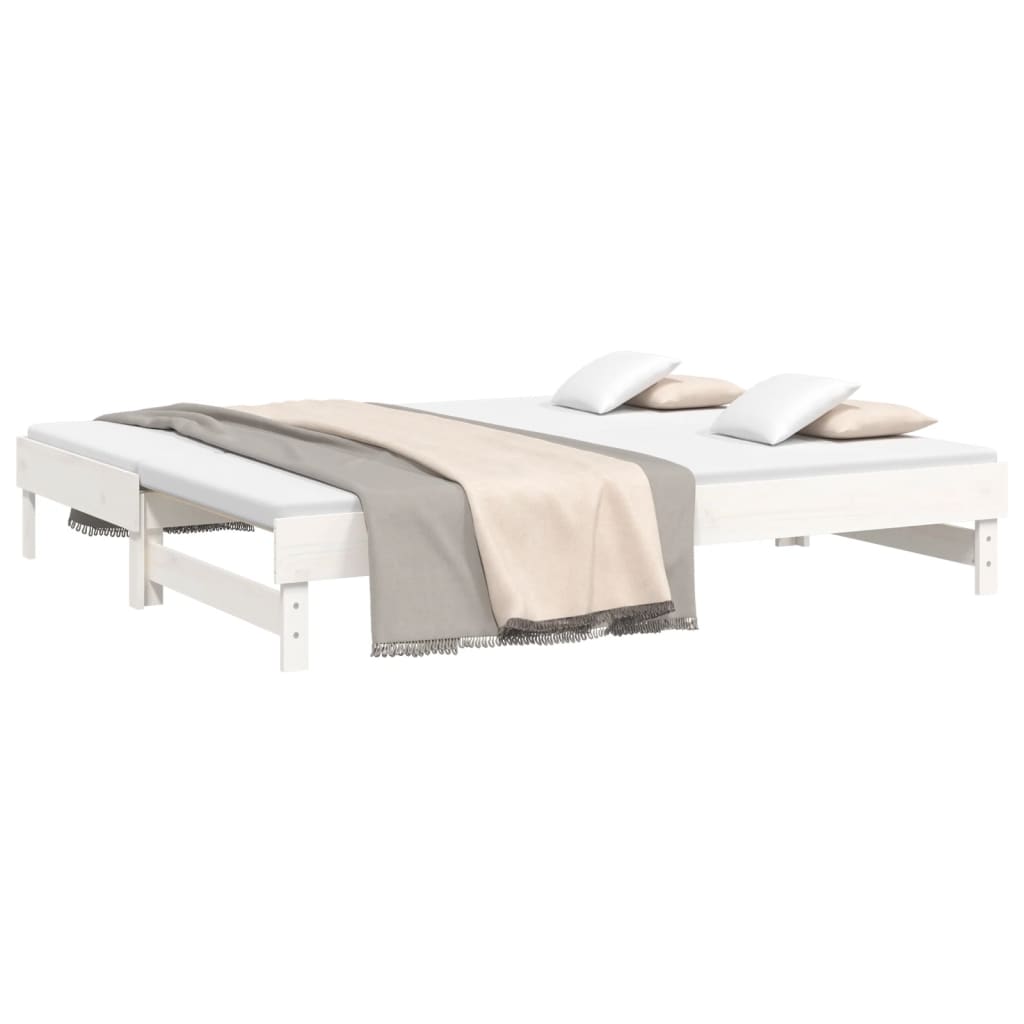 Sofá-cama de puxar 2x(80x200) cm pinho maciço branco