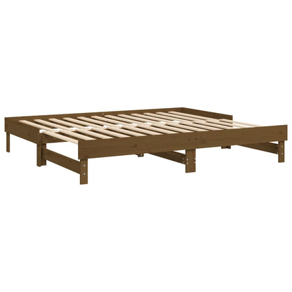 Sofá-cama puxar 2x(80x200) cm pinho maciço castanho mel