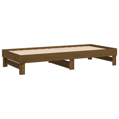 Sofá-cama puxar 2x(80x200) cm pinho maciço castanho mel