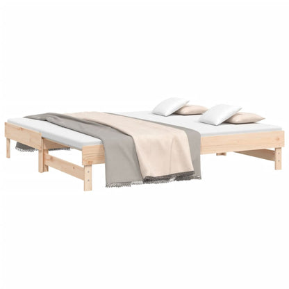 Estrutura sofá-cama de puxar 2x(90x190) cm pinho maciço