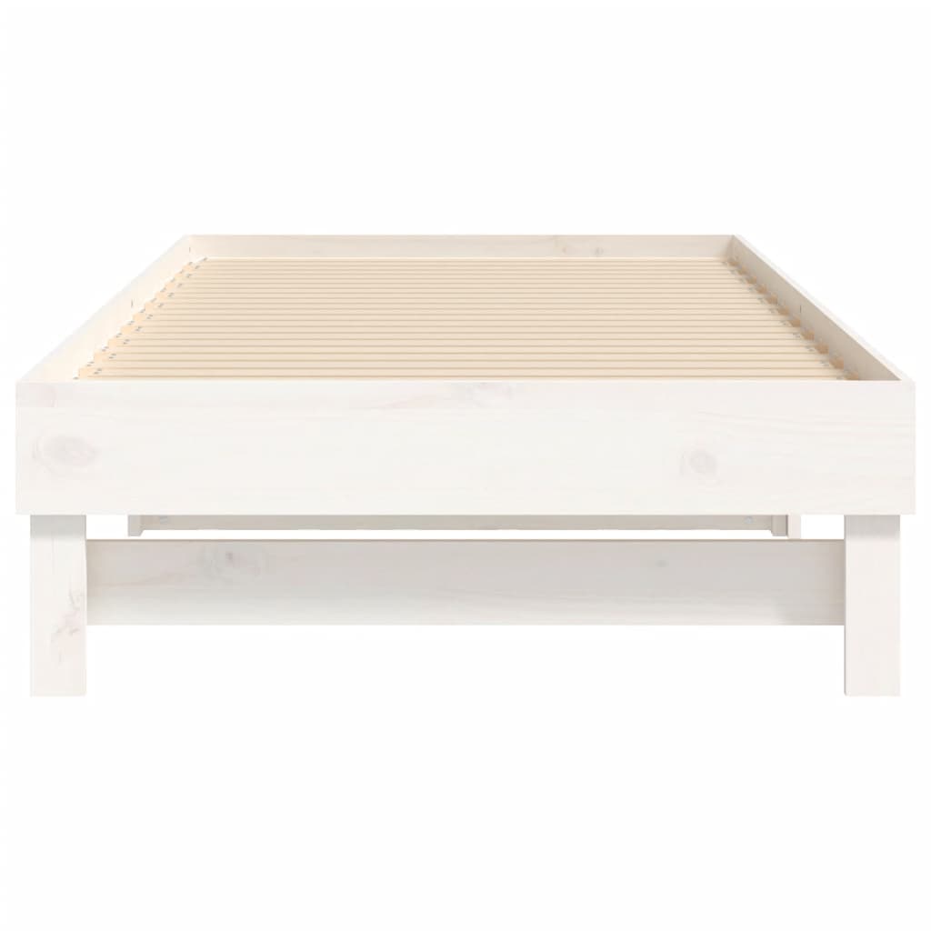 Estrutura sofá-cama de puxar 2x(90x190) cm pinho maciço branco