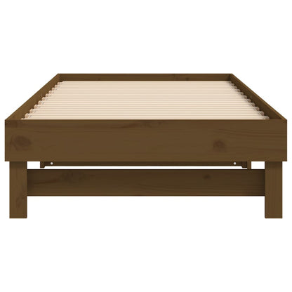 Estrutura sofá-cama de puxar 2x(90x190)cm pinho maciço castanho