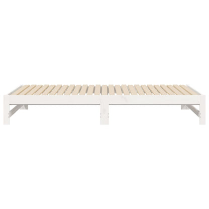 Sofá-cama de puxar 2x(100x200) cm madeira pinho maciça branco