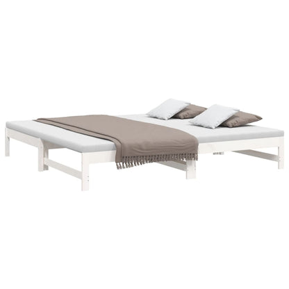 Sofá-cama de puxar 2x(90x200) cm pinho maciço branco