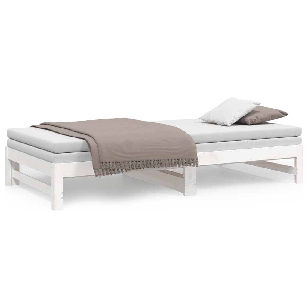 Sofá-cama de puxar 2x(90x200) cm pinho maciço branco