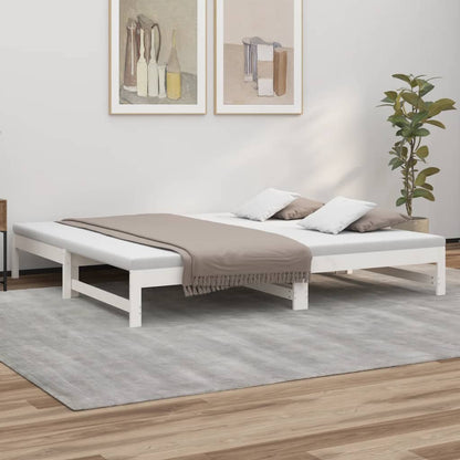 Sofá-cama de puxar 2x(90x200) cm pinho maciço branco