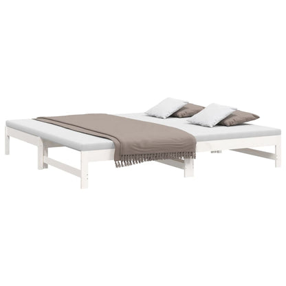 Sofá-cama de puxar 2x(80x200) cm pinho maciço branco