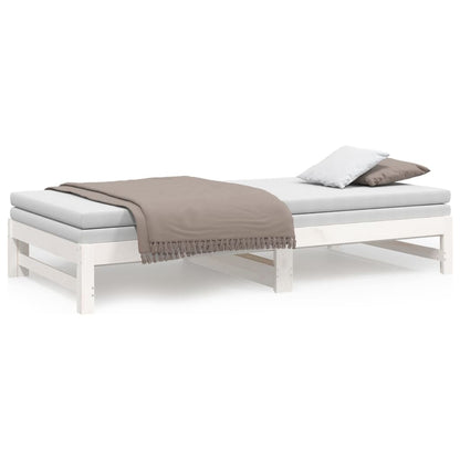 Sofá-cama de puxar 2x(80x200) cm pinho maciço branco