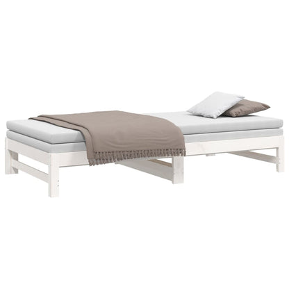 Sofá-cama de puxar 2x(80x200) cm pinho maciço branco