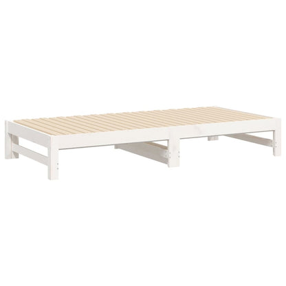 Estrutura sofá-cama de puxar 2x(90x190) cm pinho maciço branco