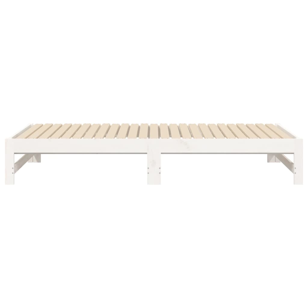 Estrutura sofá-cama de puxar 2x(90x190) cm pinho maciço branco