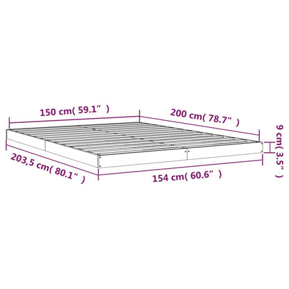 Estrutura de cama king size 150x200 cm madeira de pinho maciça