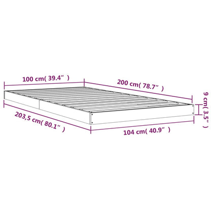 Estrutura de cama 100x200 cm madeira de pinho maciça branco