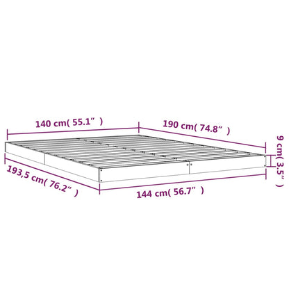 Estrutura de cama 140x190 cm madeira de pinho maciça branco