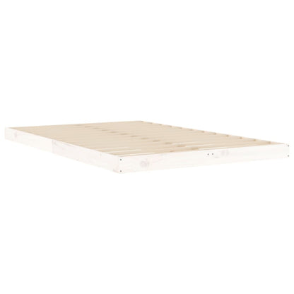 Estrutura cama de casal pequena 120x190 cm pinho maciço branco