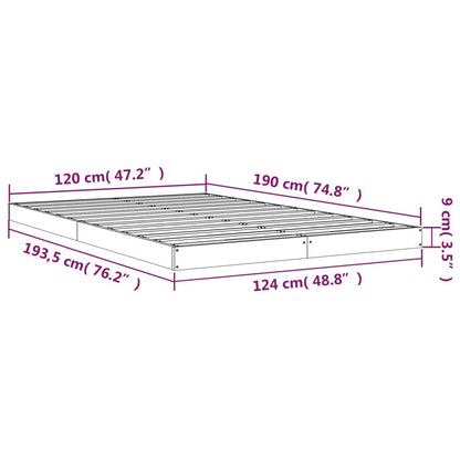 Estrutura cama de casal pequena 120x190 cm pinho maciço branco