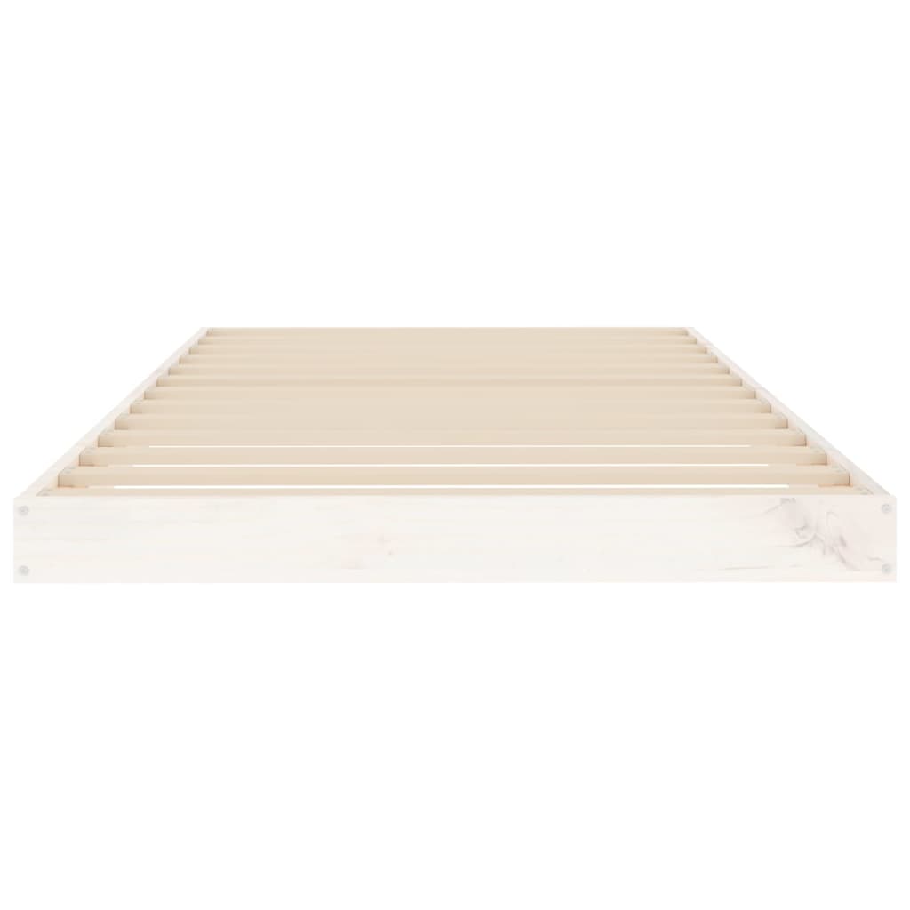 Estrutura de cama de solteiro 90x190 cm pinho maciço branco