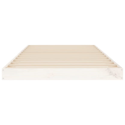 Estrutura de cama de solteiro 90x190 cm pinho maciço branco