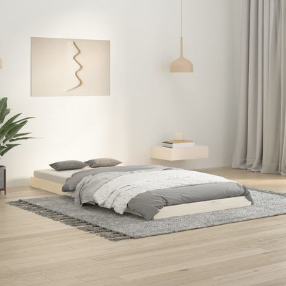 Estrutura de cama de solteiro 90x190 cm pinho maciço branco