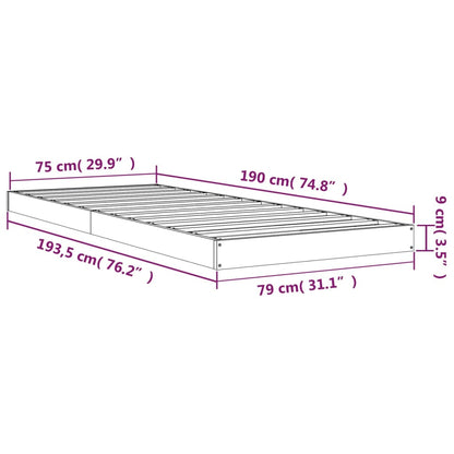 Estrutura cama pequena de solteiro 75x190 cm pinho maciço