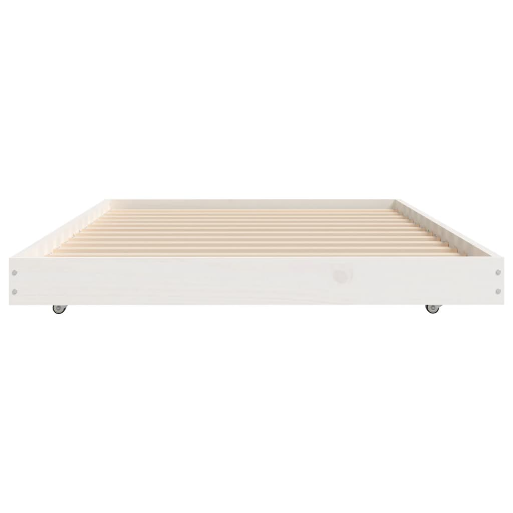 Estrutura de cama 90x190 cm madeira de pinho maciça branco