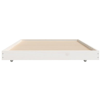 Estrutura de cama 90x190 cm madeira de pinho maciça branco