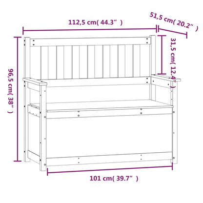 Banco 112,5x51,5x96,5 cm madeira de pinho maciça cinzento