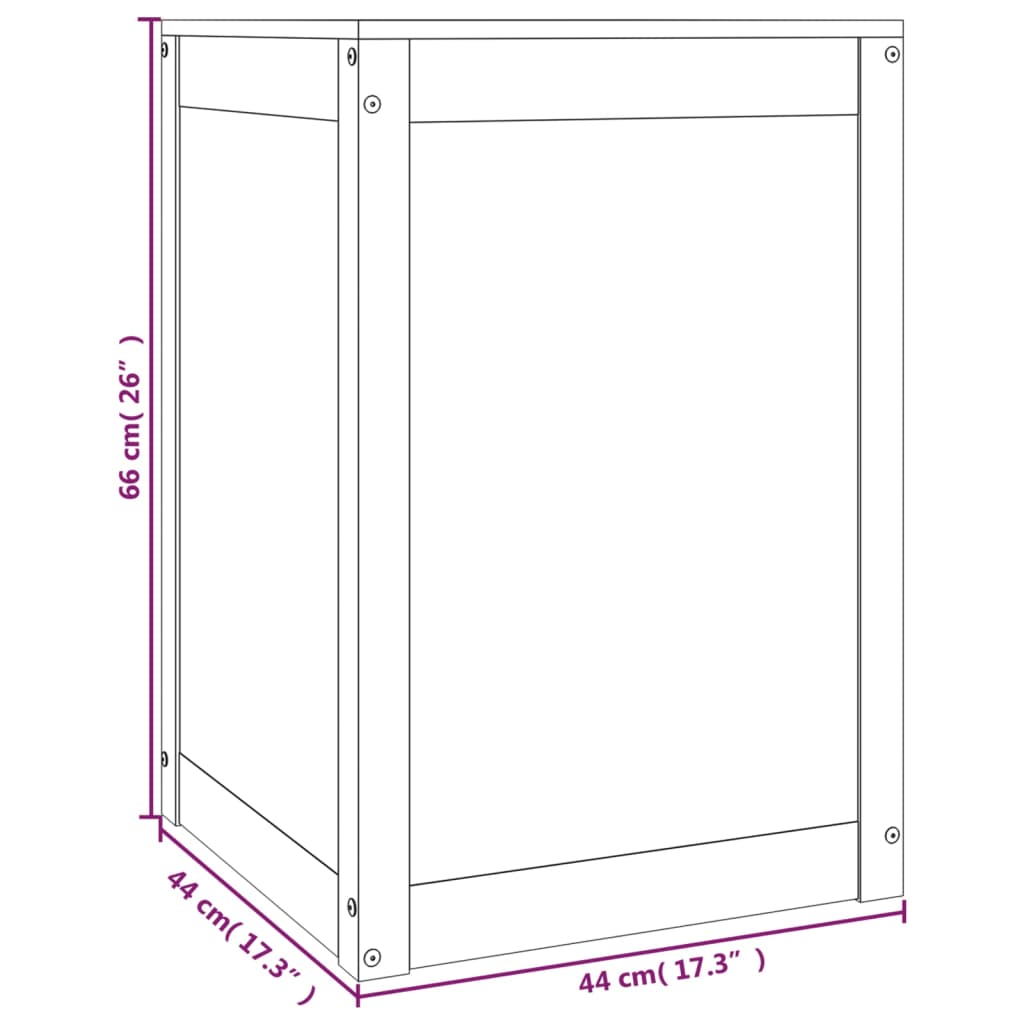 Cesto para Roupa Tone - 44x44x66 cm madeira de pinho maciça