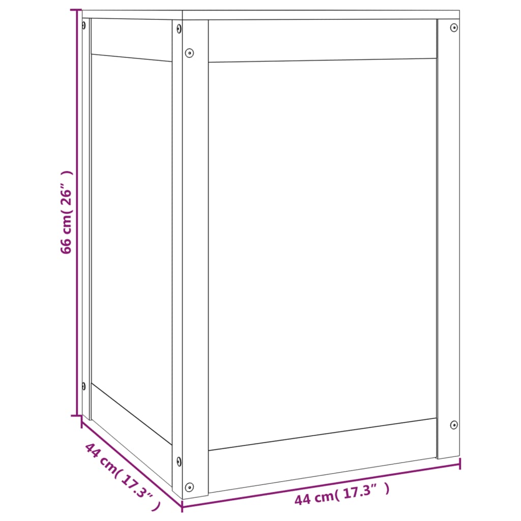 Cesto para Roupa Tone - 44x44x66 cm madeira de pinho maciça cinzento