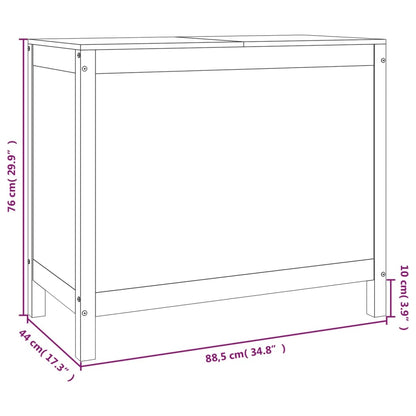 Cesto para Roupa Tone - 88,5x44x76 cm madeira pinho maciça castanho mel