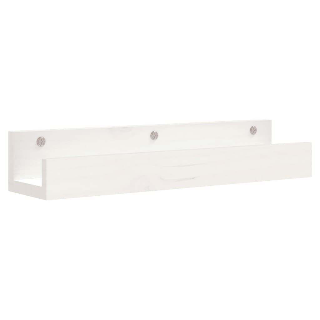 Prateleiras de parede 2 pcs 50x12x9 cm pinho maciço branco