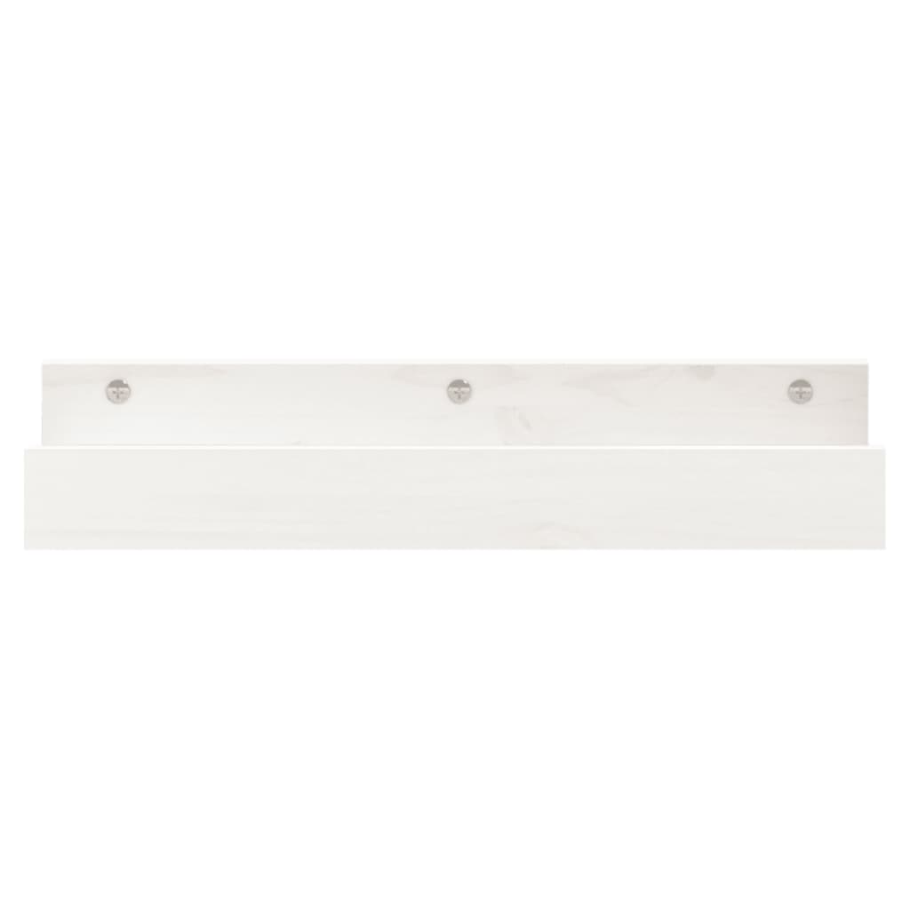 Prateleiras de parede 2 pcs 50x12x9 cm pinho maciço branco