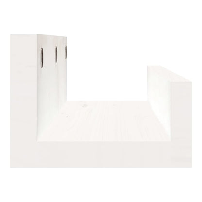 Prateleiras de parede 2 pcs 50x12x9 cm pinho maciço branco