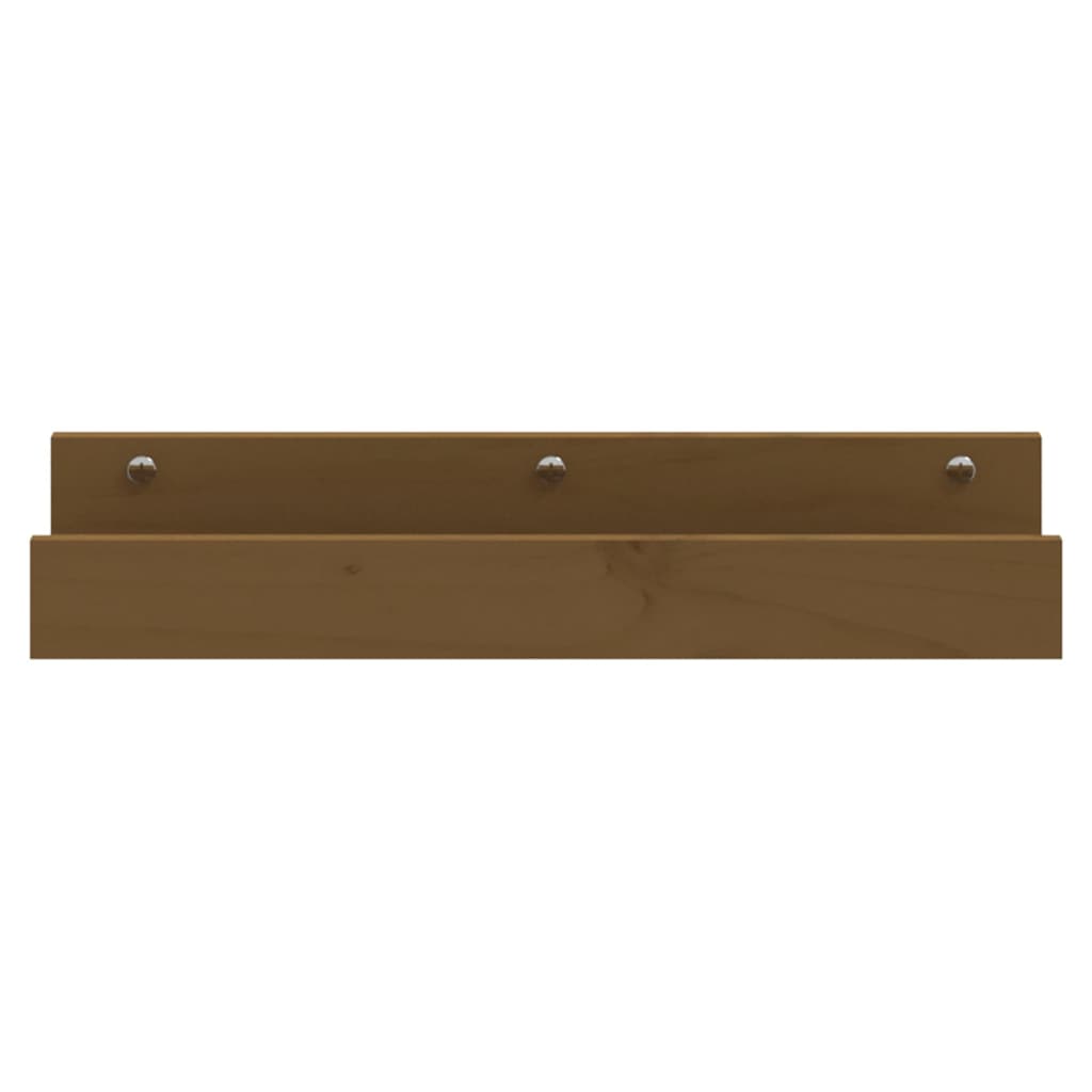 Prateleiras de parede 2 pcs 50x12x9cm pinho maciço castanho-mel