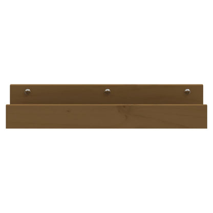 Prateleiras de parede 2 pcs 50x12x9cm pinho maciço castanho-mel