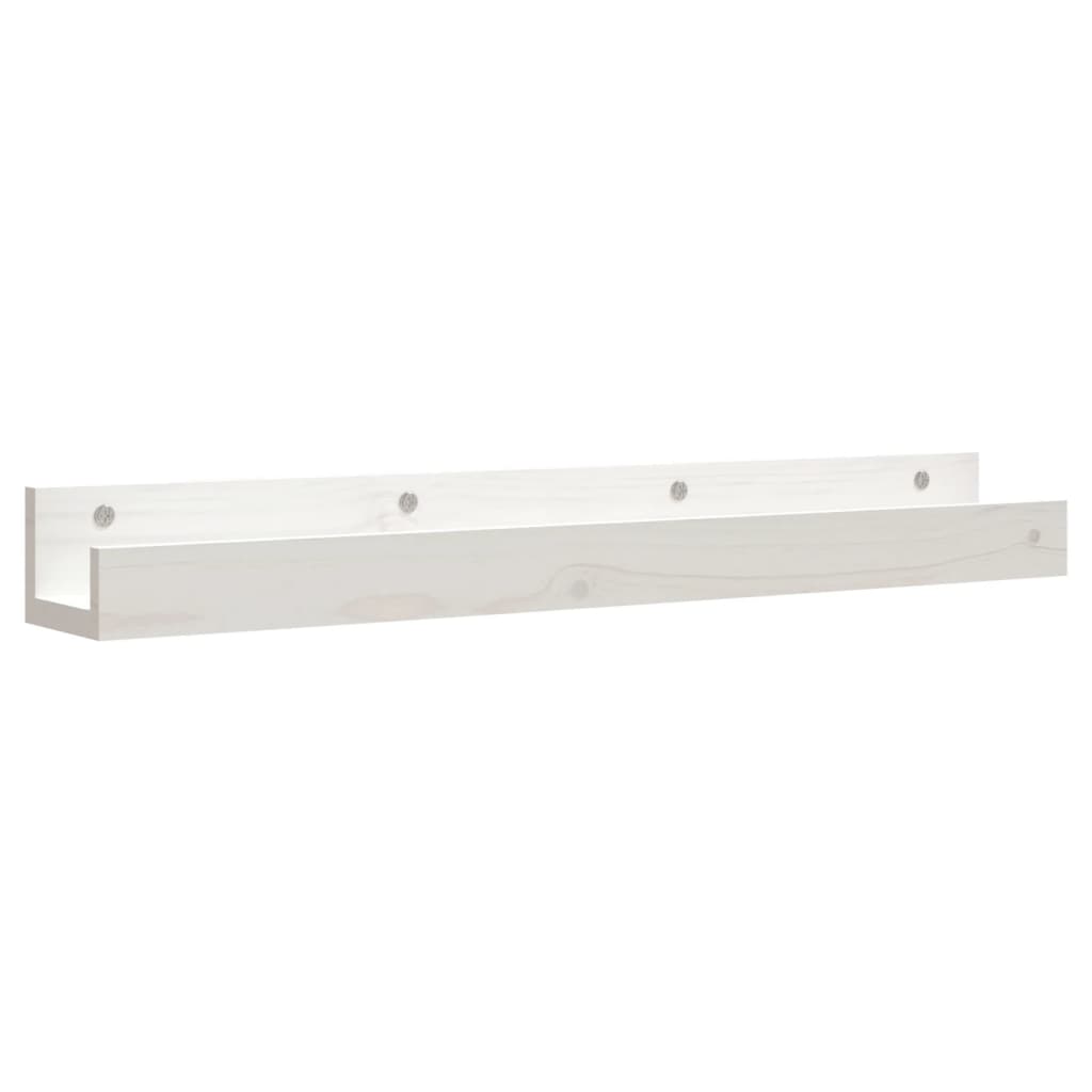 Prateleiras de parede 2 pcs 80x12x9 cm pinho maciço branco