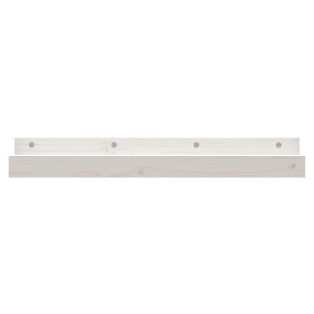 Prateleiras de parede 2 pcs 80x12x9 cm pinho maciço branco