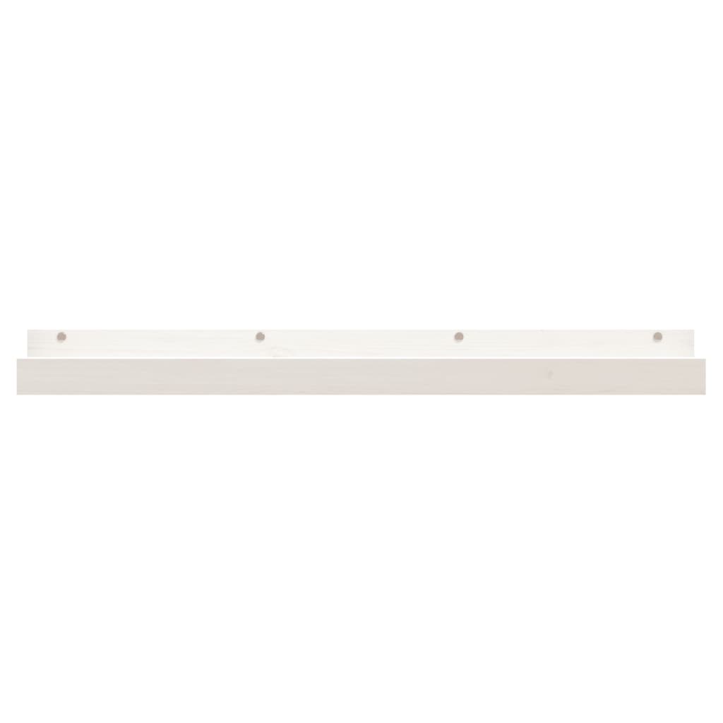 Prateleiras de parede 2 pcs 110x12x9 cm pinho maciço branco