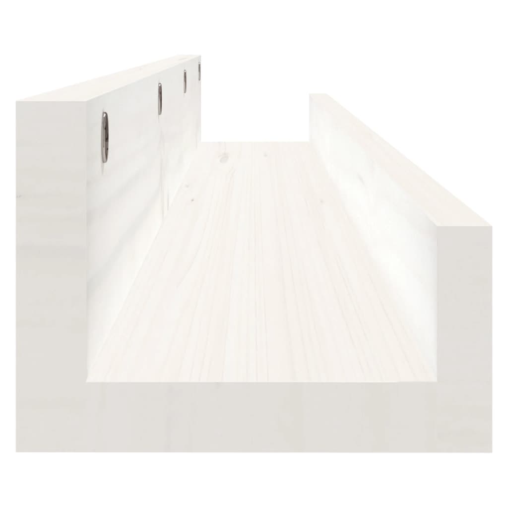 Prateleiras de parede 2 pcs 110x12x9 cm pinho maciço branco