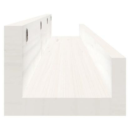 Prateleiras de parede 2 pcs 110x12x9 cm pinho maciço branco