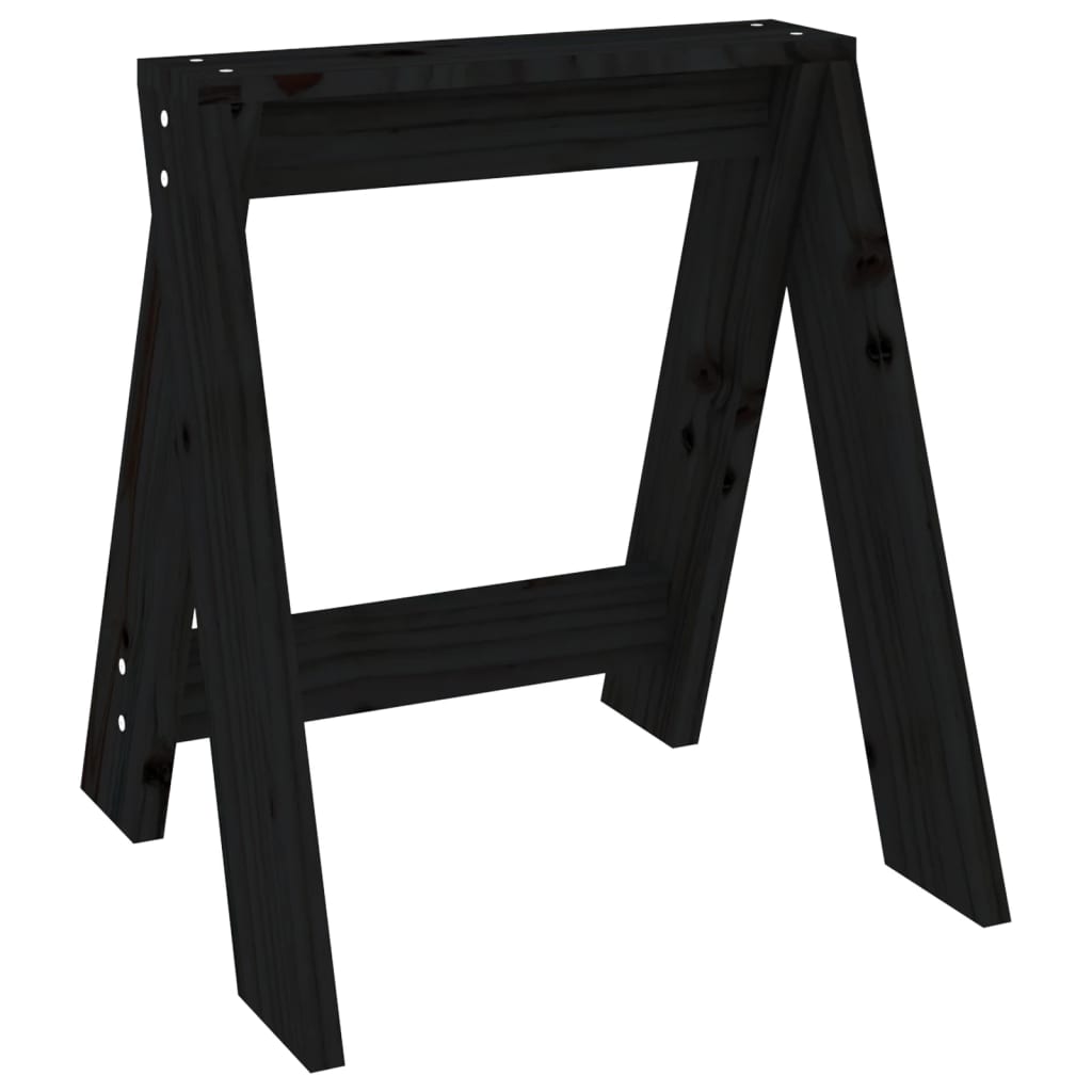 Bancos 2 pcs 40x40x45 cm pinho maciço preto