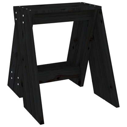 Bancos 2 pcs 40x40x45 cm pinho maciço preto